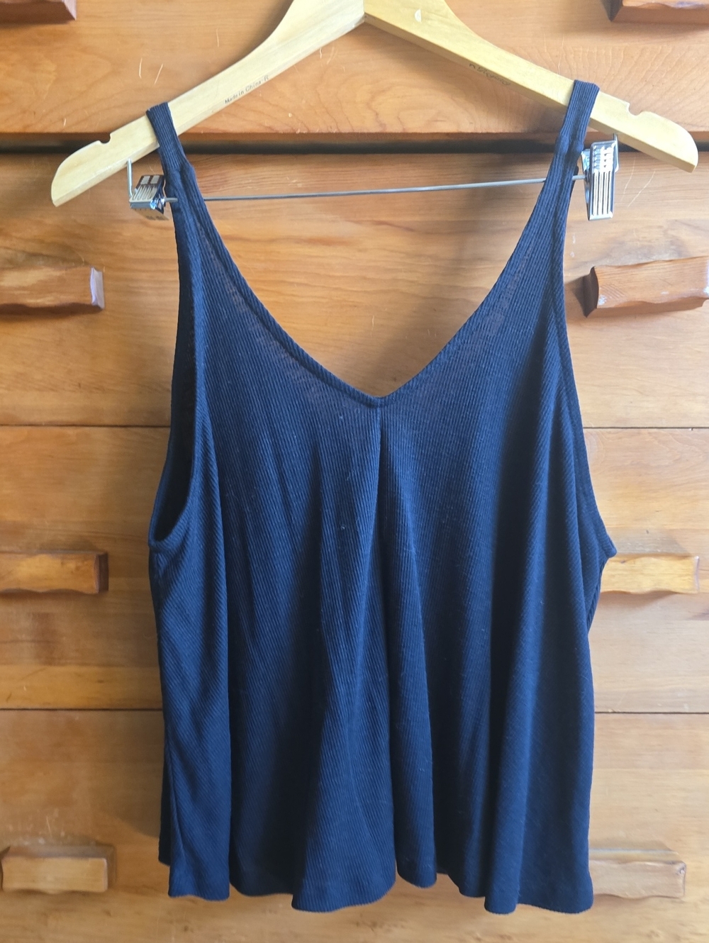 Free People Dani Ribbed Swing Tank Top Black Size Medium